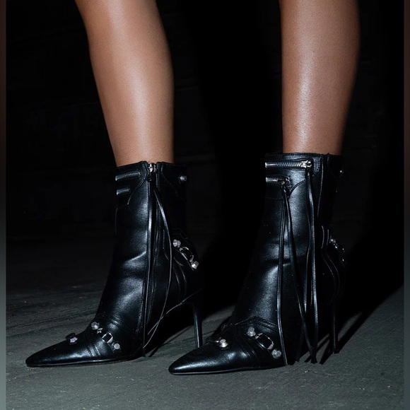 Callie Lives XENA AZALEA WANG Brooklyn Baby Stiletto Ankle Bootie Black Size 9 - Picture 8 of 10